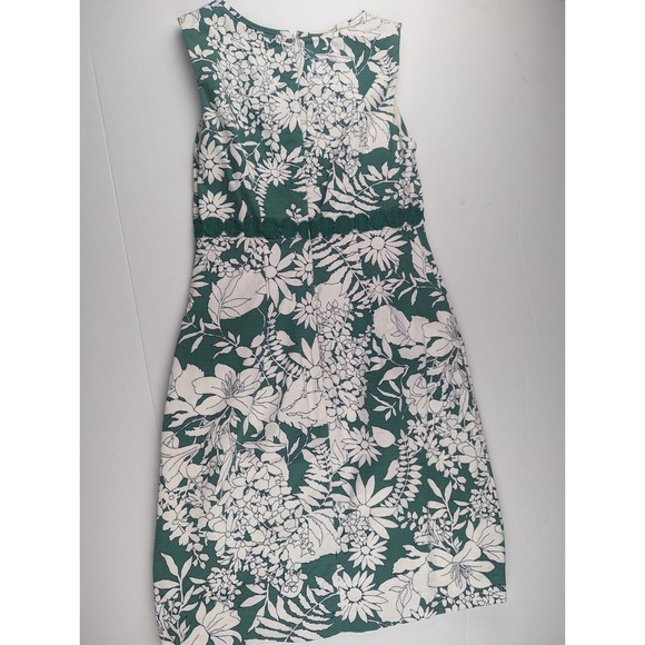 Boden Sheath Dress Crew Neck Embroidery Details White Green Floral size 2P - Picture 4 of 9